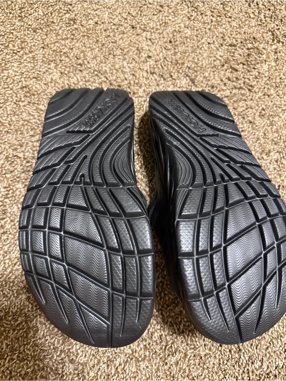 New Hoka one one recovery Unisex M 9 Wo11 Black Slide Sandals with Vent Straps